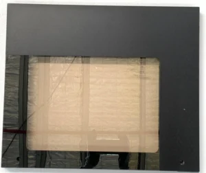 013113900 BELLING OVEN DOOR OUTER LOWER GLASS LHS BLACKB900IB/B900DFB
